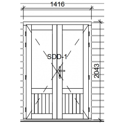 Dubbele deur: 1416x2043mm