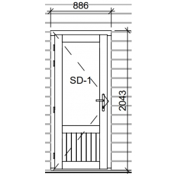 Enkele deur: 886x2043mm