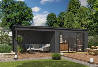 Outdoor Life Pernilla + Aanbouw Carbon Grey