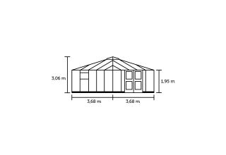 ROYAL WELL Oase 13,5 - antraciet - 3mm veiligheidsglas