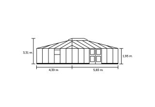 ROYAL WELL Grand Oase 25,6 - antraciet - 3mm veiligheidsglas