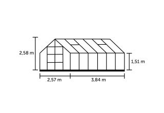 ROYAL WELL Tuinkas Magnum 128, zwart, tuindersglas 3mm