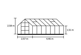 ROYAL WELL Tuinkas Magnum 148, zwart, tuindersglas 3mm