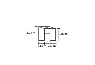 ROYAL WELL Qube Lean-to 24, zwart, veiligheidsglas 3mm