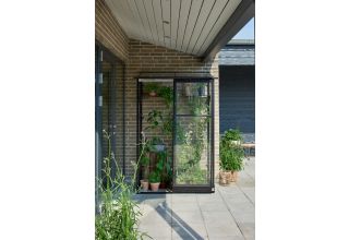 ROYAL WELL Qube Lean-to 24, zwart, veiligheidsglas 3mm