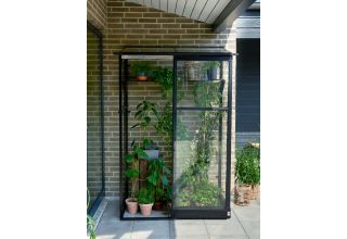 ROYAL WELL Qube Lean-to 24, zwart, veiligheidsglas 3mm