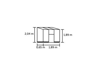 ROYAL WELL Qube Lean-to 26, zwart, veiligheidsglas 3mm 