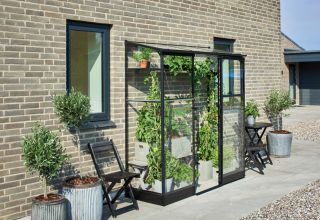 ROYAL WELL Qube Lean-to 26, zwart, veiligheidsglas 3mm 