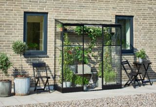 ROYAL WELL Qube Lean-to 26, zwart, veiligheidsglas 3mm 