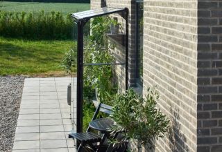 ROYAL WELL Qube Lean-to 26, zwart, veiligheidsglas 3mm 